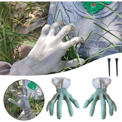 Halloween Fake Hand Decoration Artificial Haunted House Decor Skeleton Hands Plastic Fake Human Hand Bone Zombie Party Prop