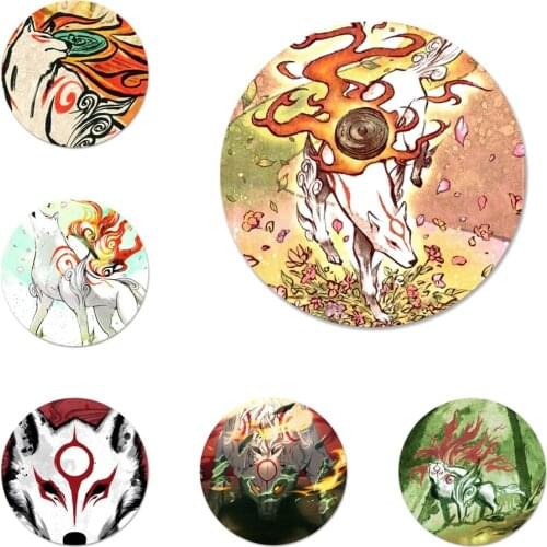 Japan anime Okami Badge Brooch Pin Accessories For Clothes Backpack Decoration gift 58mm