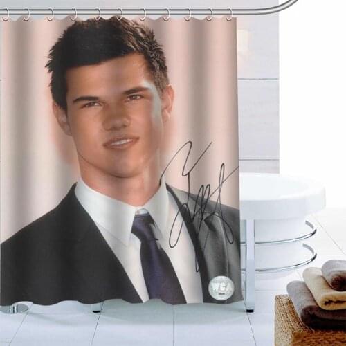 Custom Taylor Lautner Shower Curtain Waterproof Fabric Bath Curtain 180X180cm Polyester Fabric Bathroom Curtain