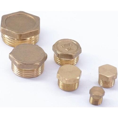 5pcs1/8" 1/4" 3/8" 1/2" BSPP Male Brass Pipe Countersunk Plug Hex Socket End Cap Stopper
