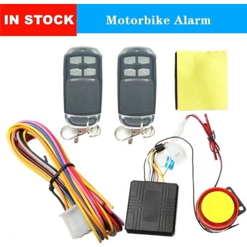 Motorbike Burglar Alarm Accessories With Pushable lid Remote Control + key 12V Motorcycle Theft Protection Remote Activation