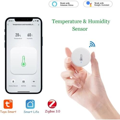 White Portable WiFi Tuya Smart Life App ZigBee Smart Temperature and Humidity Sensor Wireless Hub Gateway Alexa Google Assistant