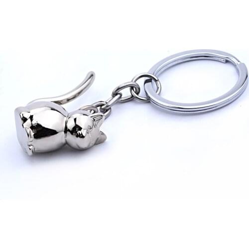 3D Cat Keychain Cute Key Ring for Women Kitten Lucky Cat Key Chain Key Holder Mens Car Portachiavi Chaveiro Llaveros Bag Charm