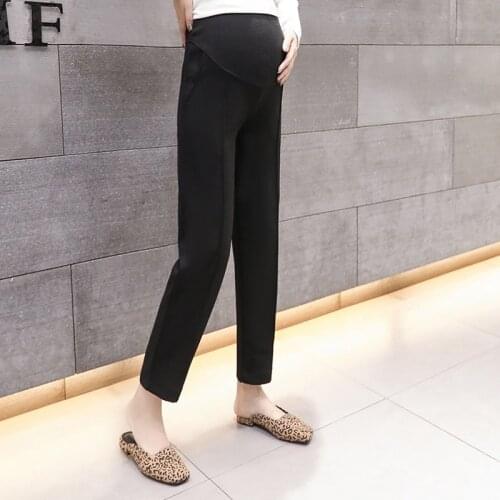 Pregnant women pants spring 2019 new straight pants spring and summer pregnant women tide mom fashion wear nine points pants