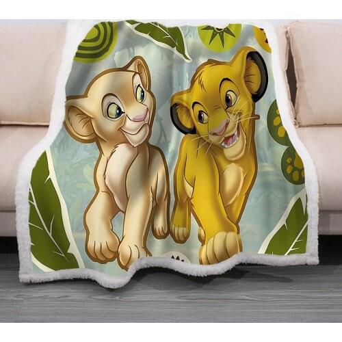 Kids Cartoon Lion King Simba Nala 3D Blanket Fleece Cartoon Print Children Kids Boys Warm Bed Throw Blanket newborn baby Blanket