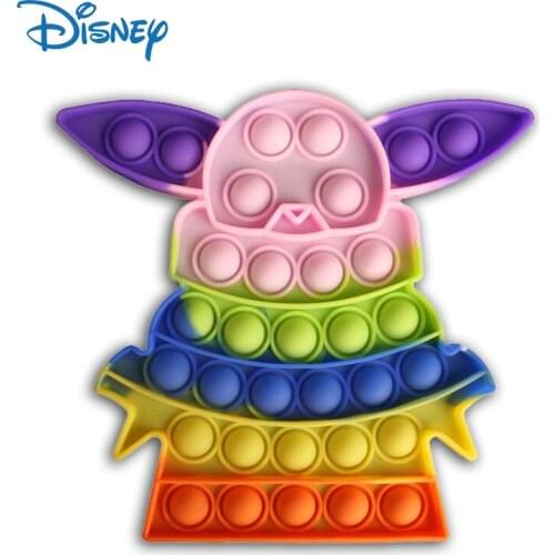 Disney Fidget Toys Baby Yoda Push Bubble Sensory Squishy Antistress Reliever Adult Child Funny Figet Reliver Autism ADHD Kawaii