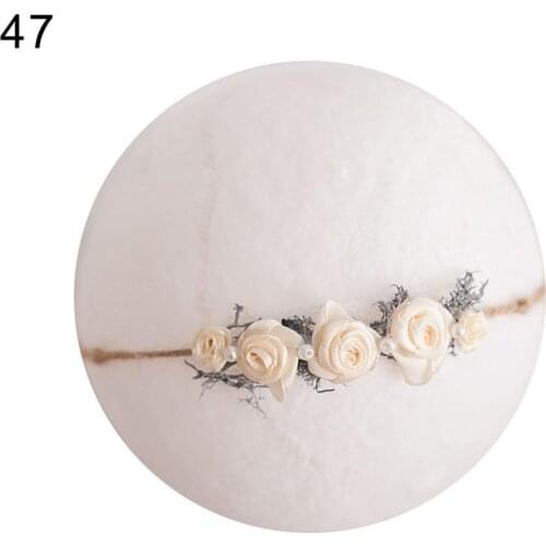 Hot Sale 60%1 PC Newborn Baby Headband Flower Faux Pearl Headband Hair Band Strap Headwear Photo Props For Newborn Baby Hairband