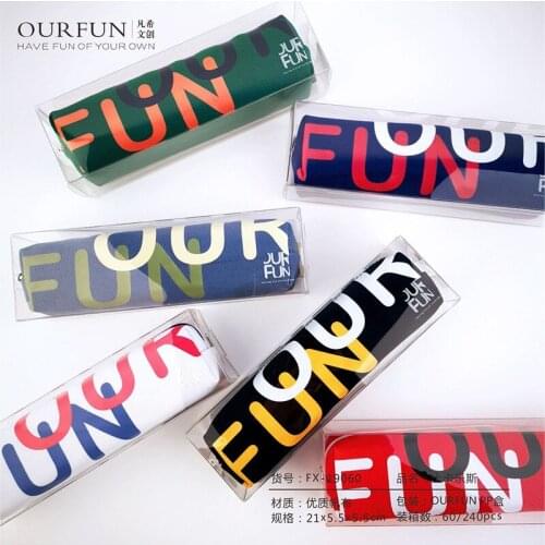 Canvas pencil case for school Cute Geometric Big capacity pencilcase pen bag box Stationery pouch school supplies