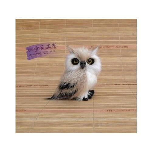 Cute simulation yellow owl toy polyethylene&fur mini left owl doll gift about 6x4.5x7cm 2126