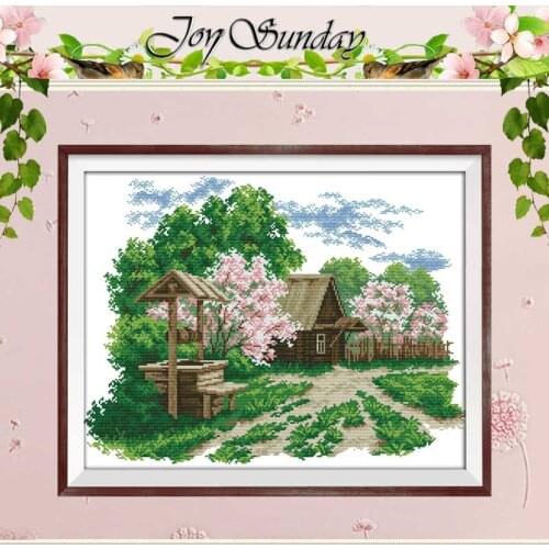 Well painting counted Cross Stitch 11CT 14CT Cross Stitch Set Wholesale DIY scenery Cross-stitch Kit Embroidery Needlework