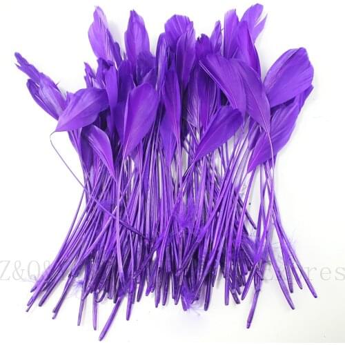 Natural goose hard floating 15-20CM (6-8 inches) torn head feathers 10-300 dyed dark purple DIY craft jewelry feathers