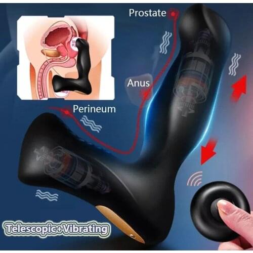 NEW Remote Control Telescopic Vibrator Male Prostate Massager vibrating butt plug Stimulator anal plugs Sex Toys For Man gay 18