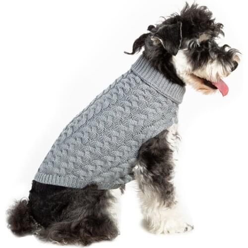 Pet Coat Dog Winter Clothes Knitted Twist Pattern Warm New Turtleneck Dogs Jacket