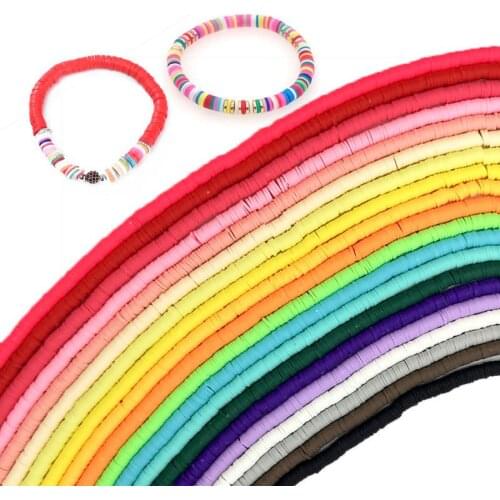 4mm Flat Round Polymer Clay Beads Chip Disk Loose Spacer Handmade Beads For DIY Jewelry Making Bracelet Necklace Clay Beads