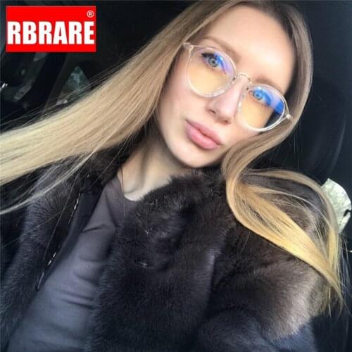 RBRARE Vintage Round Glasses Retro Round Glasses Frame Fashion Men and Women Transparent Lenses Monturas De Lentes Mujer