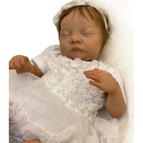 Adolly 18 Inch Realistic Reborn Baby Doll Soft Weighted Silicone Newborn Lifelike Vivid Toddler Girl Toy Collection ad18c003c