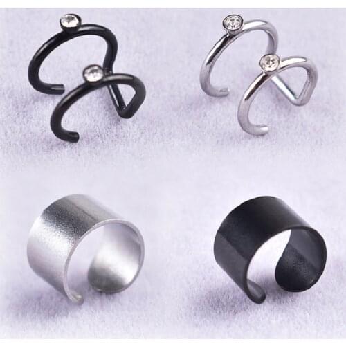 1Pc Stainless Steel Punk Rock Ear Clip Cuff Wrap Earrings No piercing-Clip On Cartilage Wrap Fake Earring Jewelry Dropshipping