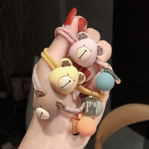 Net red ins head rope female Korean version of cute bear hair ring tie hair rubber band girl Sen headdress