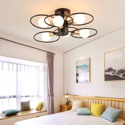 Modern Ceiling Lights Nordic Iron+wood Ceiling Lamp for Living Room Bedroom Kids Room Aisle Corridor LED Spot Light Home Fixture