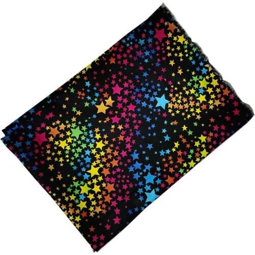 Beautiful Black Star Cotton Fabric Small Five-pointed Stars Printing Fabric Sewing Patchwork DIY Children Clothing/Girl dress