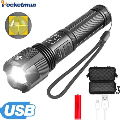 High Lumen 5 Modes XHP50 LED Flashlight Portable Torch Zoomable Flashlight Waterproof Flashlight Tactical Flashlight New