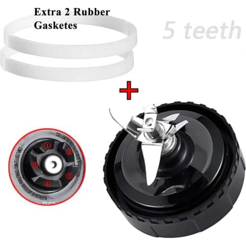 5 Fins Blade for Nutri Ninja Blender Juicer Mixer Spare Replacement Parts 1 Extra Gasket for QB3000 QB3004 QB3005 QB3001SS ect