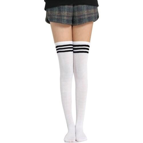 Women Socks Stockings Warm Thigh High Over the Knee Socks Long Cotton Stockings medias Sexy Stockings 4 Colors Pure Color stripe