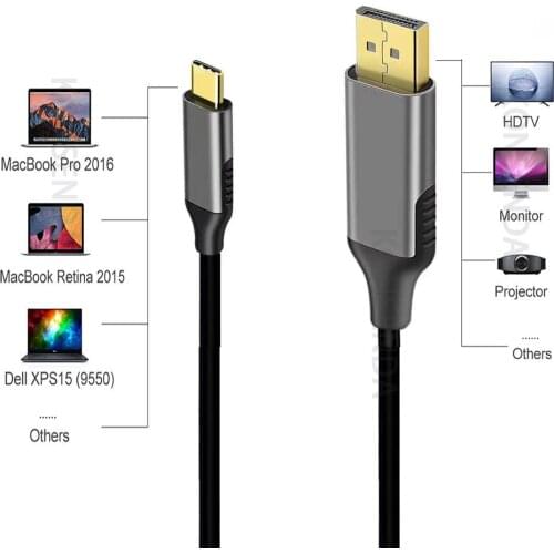 1.8m USB Type C to Mini DisplayPort Mini DP Cable 4K@60Hz Compatible with MacBook Pro MacBook Air More USB C Device (5.9ft)
