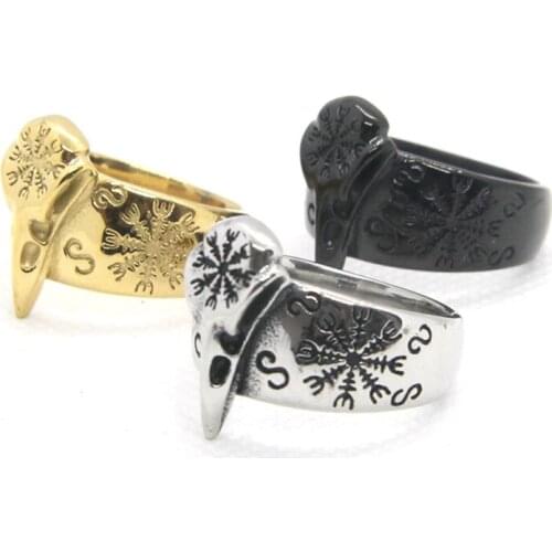 1pc Support Dropship Size 7-13 Vickings Style Cool Ring 316L Stainless Steel Jewelry Golden Silver Black Color Ring