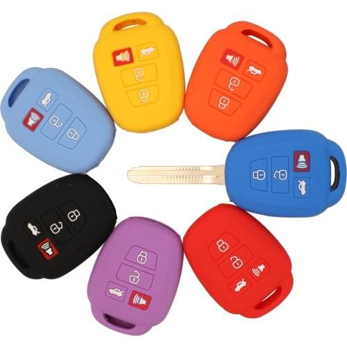 10pcs New 4 Button Silicone Car Remote Key Fob Shell Cover Case For Toyota Camry Corolla RAV4 Vios Prius C Highlander 2012-2018