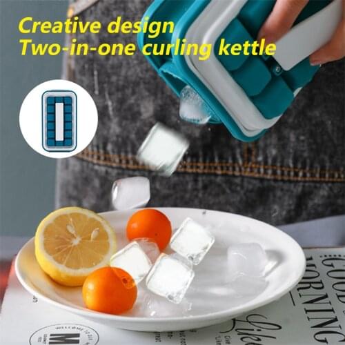 36 Cells Ice Tray Molds Curling Bar Folding Water Bottle Ice Cube Mold Green Ice Mould Bar Accessories Kitchen Tools Supplies