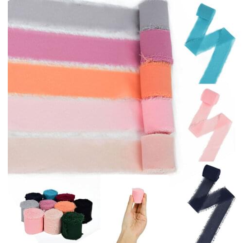 5m*3.8cm Silk Edge Chiffon Ribbon Bow Gift Wrapping Satin Ribbon Wedding Invitation Bouquet Fabric Wed Decoration Supplies