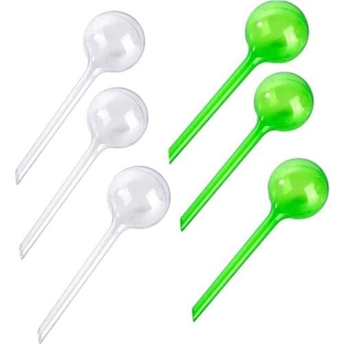 6Pcs Garden Watering Globes Automatic Watering Globes Plant Self Watering Bulb (Transparent&Green)
