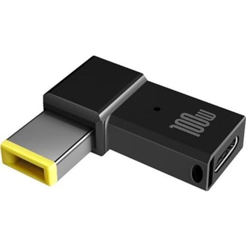 Adapter Laptop Power Adapter Connector 100W PD USB C To Square Tip Adapter For Lenovo ThinkPad Zinc Alloy Adapter
