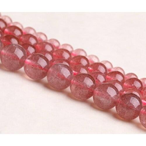 4-10mm Round Pink Cherry Quartz Beads Natural Gem Stone Beads For Jewelry Making beads 15'' Needlework DIY Beads Trinket
