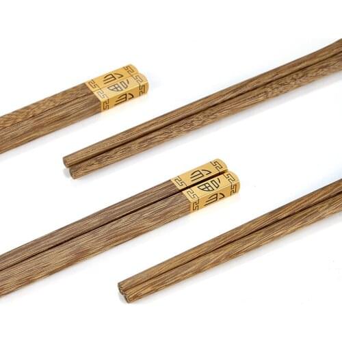 Household High-Grade Solid Wood Chopsticks Sets Non-slip Food Stick Clip Sushi Hot Pot Chop Sticks Reusable Home Tableware Gifts