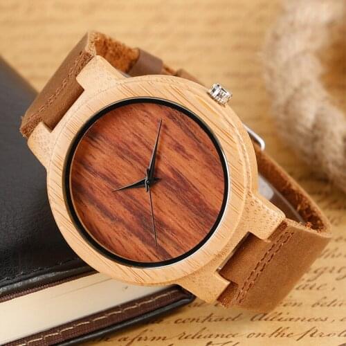 Creative Wood Watch Steampunk Analog Quartz Watch Men Women Casual Natural Wooden Bamboo Wrist Watch W24250