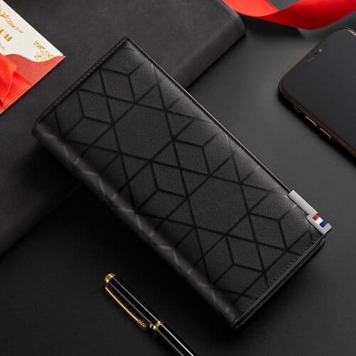Long leather wallet business mens wallet large capacity womens purse multi function mobile phone bag fashion card holder Coin