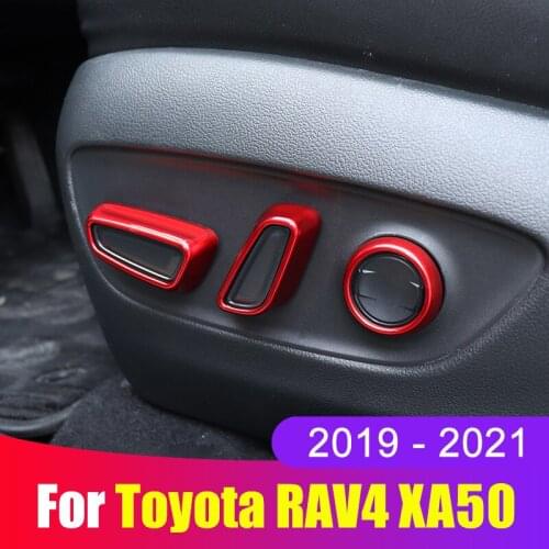 For Toyota RAV4 2019 2020 2021 RAV 4 XA50 ABS Car Seat Adjustment Switch Knob Panel Trim Covers Interior Moulding Accessories