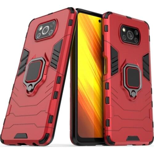 Hybrid Rugged Armor For Xiaomi MI Poco X3 NFC Case Kickstand With Metal Finger Ring Shock Proof Cover For MI PoCO M3 f2 Pro Case