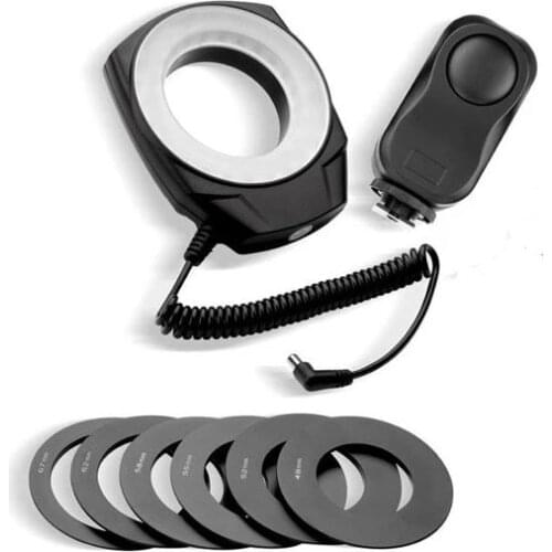Godox Ring 48 LED Macro Ring Flash Video Light for Canon Nikon Sony Pentax digital cameras With Six Lens Adapter