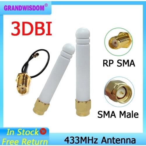 433MHz Antenna 2.5dbi SMA Male Connector folding 433 mhz antena waterproof directional antenne + 21cm RP-SMA/u.FL Pigtail Cable