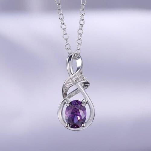 JK Luxury Oval Stone Pendant Necklace Women Wedding Engagement Party Accessories Simple Shape Trendy Jewelry Birthday Gift