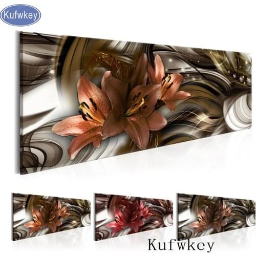 Full Square Drill Large 5D DIY Diamond Painting Cross Stitch"lily flowers"painting Diamond Mosaic Embroidery stickers decoration