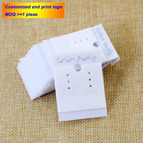 50pcs 3.7*5 White Black Earring Packaging Card Jewelry Display Card Earring Stud Holder Earring Packing Card Pvc and Velvet