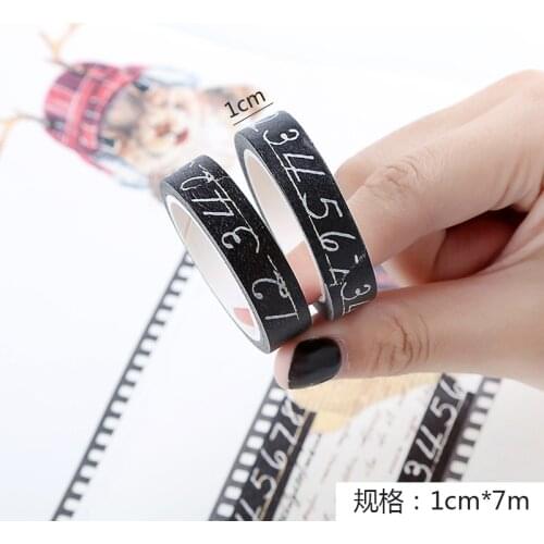 1cm*7m/Roll Vintage Numbers Stationery Washi Masking Tape Scrapbooking Paper Stickers DIY Crafts Adhesive Decoration Supplies