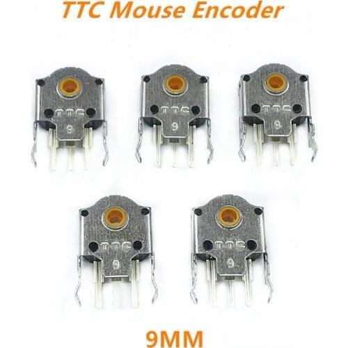 10Pcs New TTC 9mm mouse encoder yellow core for gaming Mouse RAW deathadder Logitech G403 G603 G703 High precision long life