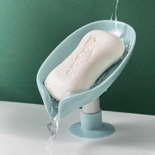 Leaf Shape Soap Box Drain Soap Holder Box Bathroom Shower Soap Holder sponge Storage Plate Tray Bathroom Supplies Bathroom Gadge
