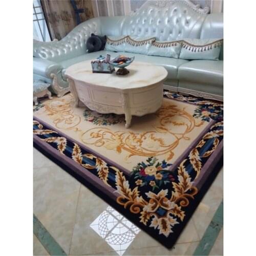 Daisy European American Carpet 100% Wool & Silk Bedroom Living Room Floral Hand Carved Comfort Carpet