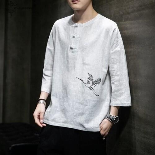 Male Embroidery Shirt Men Streetwear Japanese Kimono Traditional Japanese Samurai Chinese Style Clothing Mens Kimono Shirt 5XL